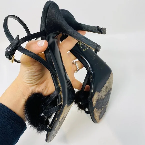 VALENTINO**Evening shoes w/Mink**EU 36.5 $1395 - Picture 8 of 8